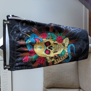 Joe Boxer Trunks, Waist 32", with some stretch and drawstring.